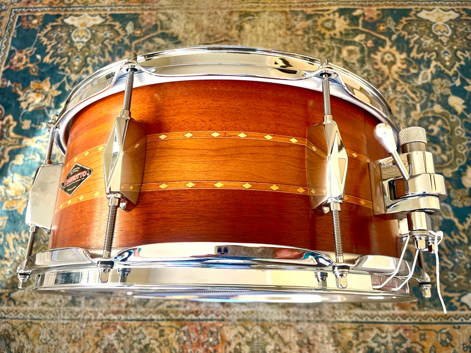 Rare 8 Lug Craviotto STACKED SOLID Mahogany Cherry Mahogany 6.5” X 14” Snare MINT