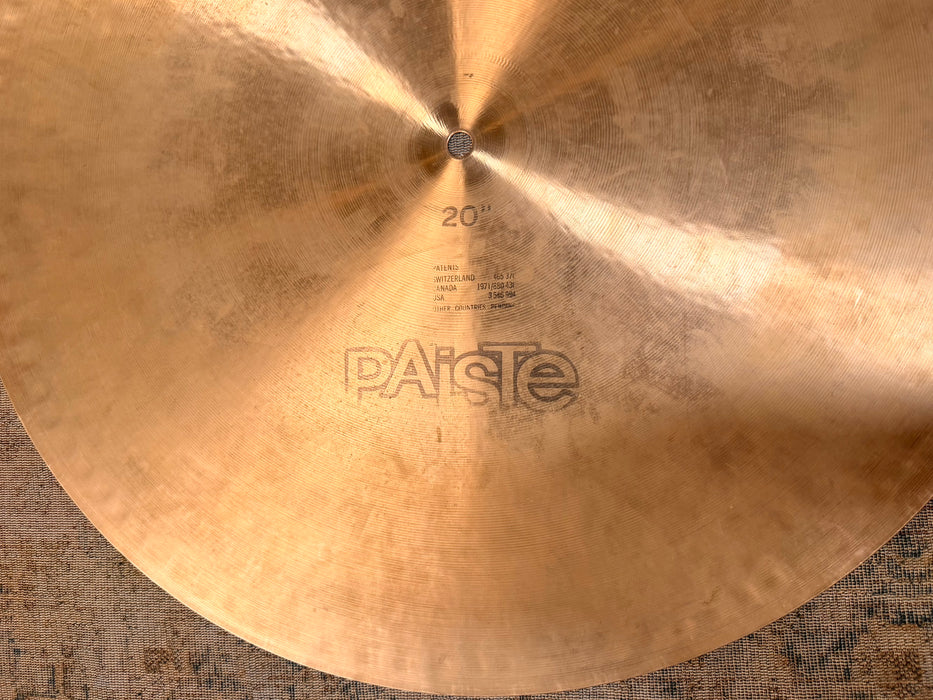 VINTAGE Paiste 602 FLAT RIDE 20” Medium ICONIC Controlled Mellow Incredible Definition! Black Label 2398 g