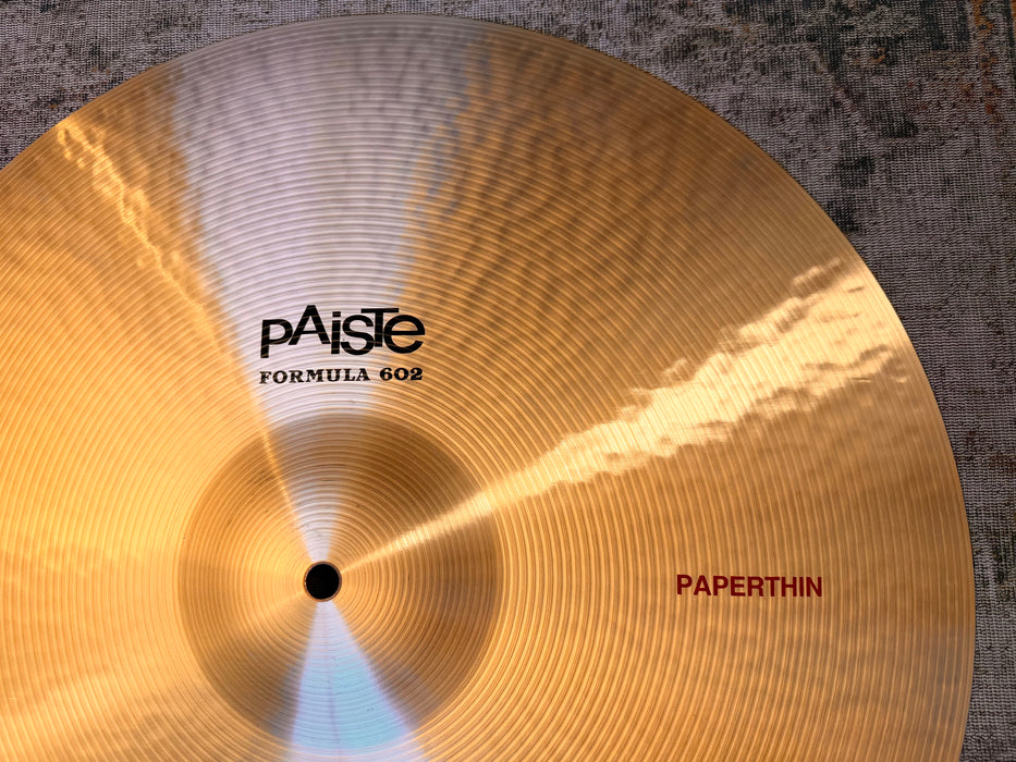 Paiste 602 20” PAPER THIN CRASH PERFECT! Only 1723 g Responsive! Bendable! DON’T PAY $760 For A Guess
