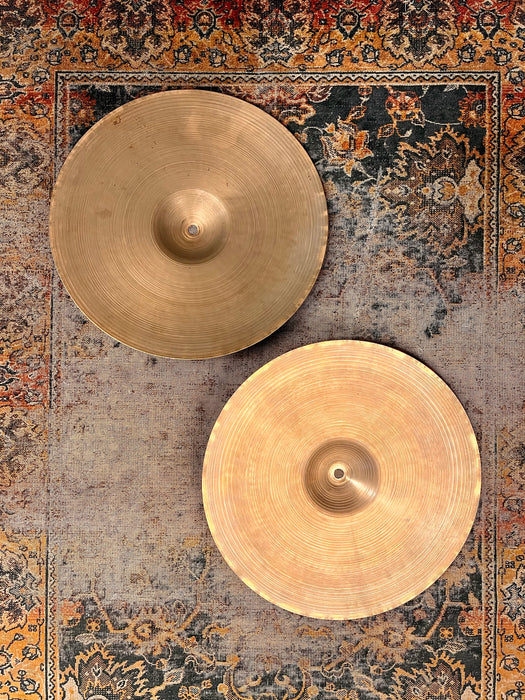 PAPER THIN 1950s Vintage Zildjian 14” Hihats 784 820 g LIGHT WHISPY! COMPLEX! Responsive
