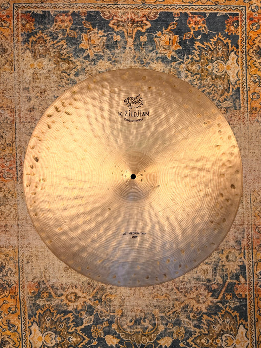 Zildjian K CONSTANTINOPLE Medium Thin LOW Ride 22” SMOKY COMPLEX Crashable! 2518 g Why Pay $800?