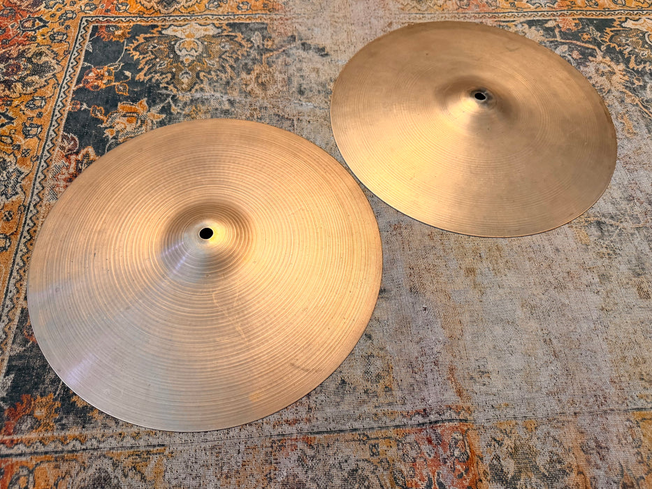 1960s Vintage Zildjian 15” EARLY New Beat Hihats 972 1340 g Sound Incredible 50+ Years Old!