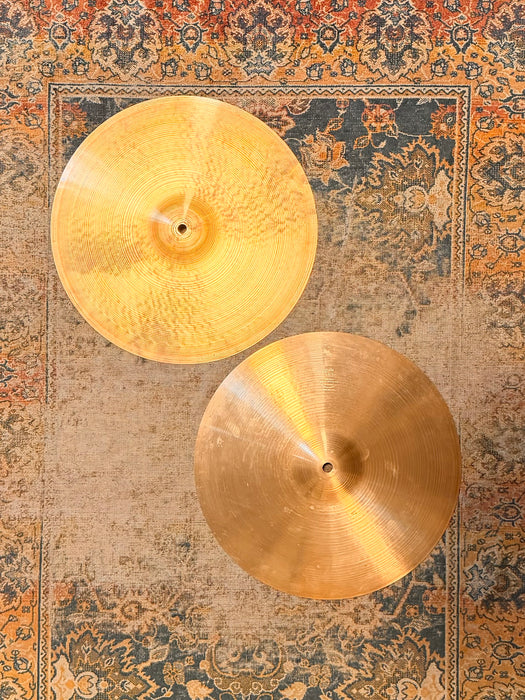 1960s Vintage Zildjian 15” EARLY New Beat Hihats THIN LIGHT COMPLEX! 966 1370 g CLEAN