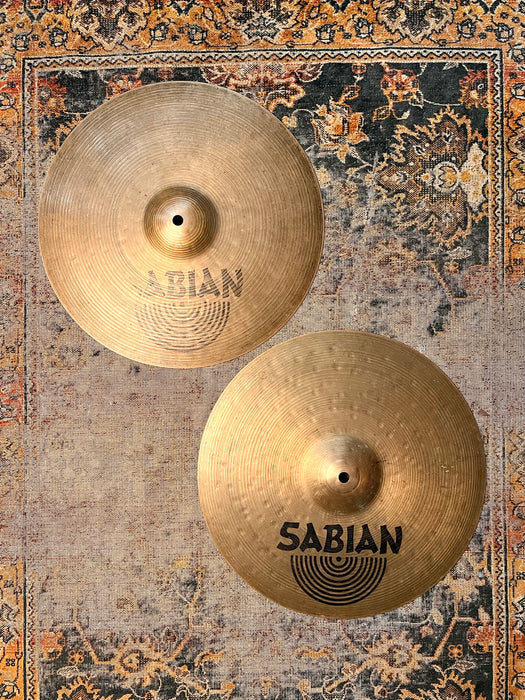 RARE Early Sabian HH HAND HAMMERED Hihats 14” 964 1396 g CANADIAN K Vibe ULTRA DARK CRISP LOW 40 Years DRY!