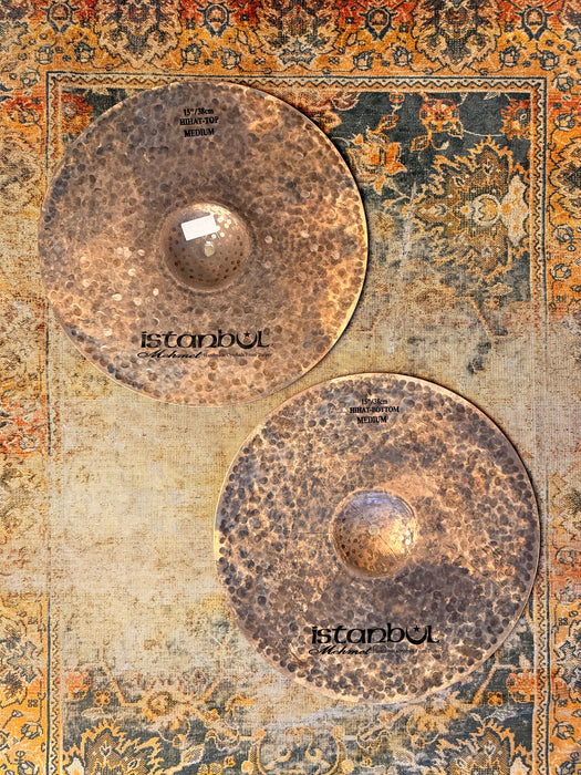 RARE Dark Raw Unlathed ISTANBUL Mehmet TURK 15” Hihats 1196 1438 g PERFECT! Deep Organic!