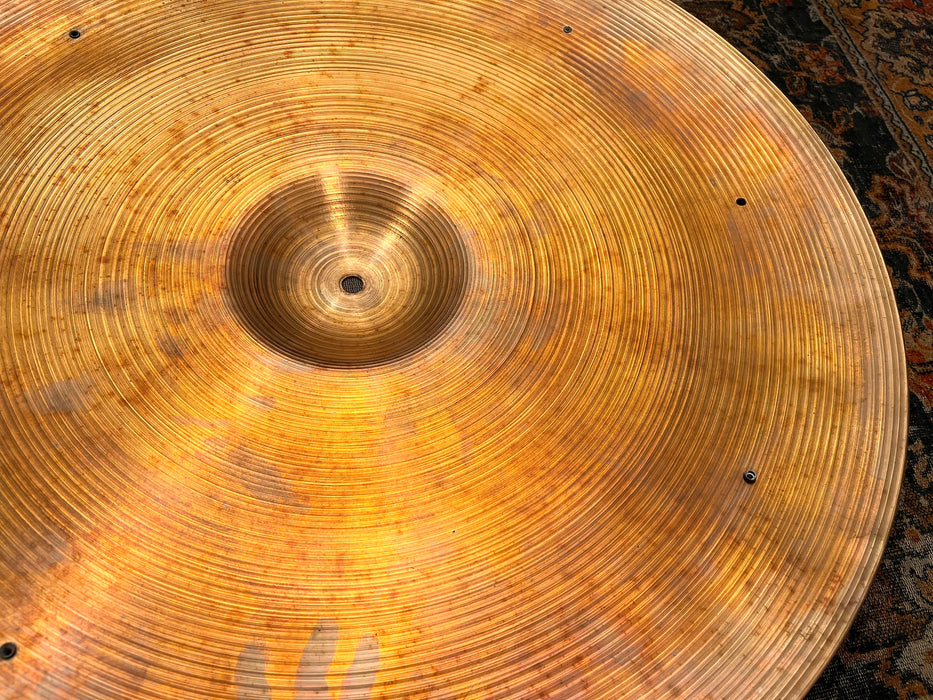 HUGE 2 FOOT VINTAGE Zildjian 24” LIGHT Ride Sizzle 3976 g Great Stick + Shimmering