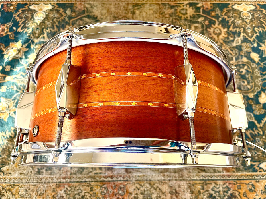 Rare 8 Lug Craviotto STACKED SOLID Mahogany Cherry Mahogany 6.5” X 14” Snare MINT