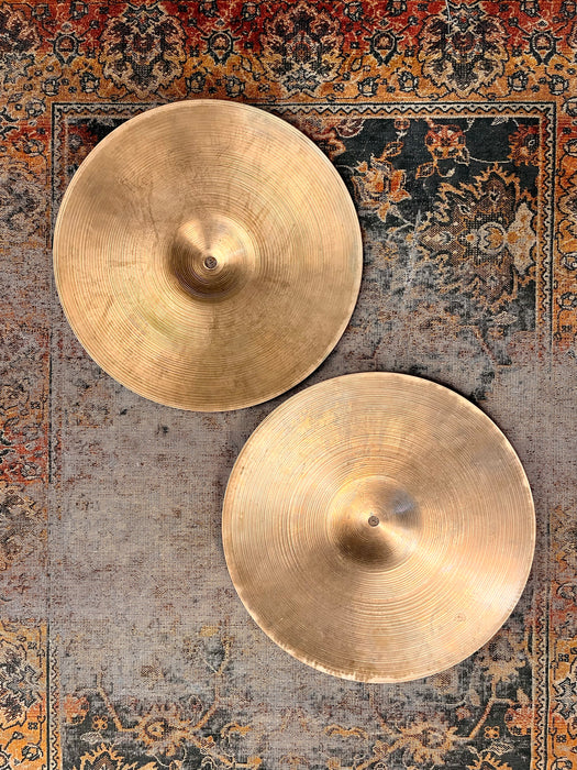 Vintage 1970s Zildjian New Beat 14” Hihats 982 1328 g  CLEAN CRISP! ARTICULATE CLASSIC TONE
