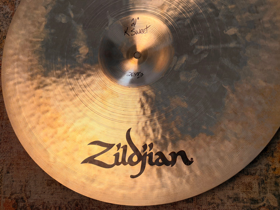 RARE Zildjian PROTOTYPE K SWEET 21” Ride SOLID Definition w/ HEAVIER Weight at 2648 g CLEAN