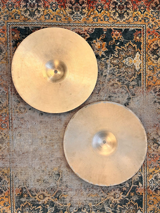 Vintage Zildjian 1960s New Beat 14” Hihats 910 1230 g LIGHT! AMAZING Tone! EARLY NEW BEATS