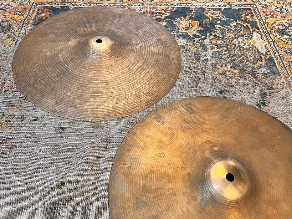 DRY COMPLEX 1960s Vintage Zildjian 14” EARLY New Beat Hihats 846 1174 g FANTASTIC Airy Light