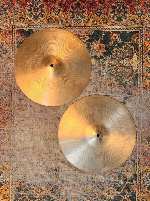 Vintage Zildjian 1960s New Beat Hihats 14” Only 814 1298 g Light SMOOTH Tone! EARLY NEW BEATS