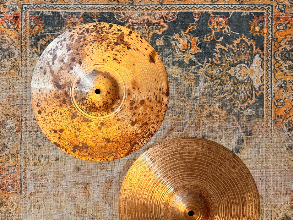 Unique HEATHER STINE CUSTOM 13” Hihats w PATINA! Crisp CLEAN Articulate Tone! 816 1244 g