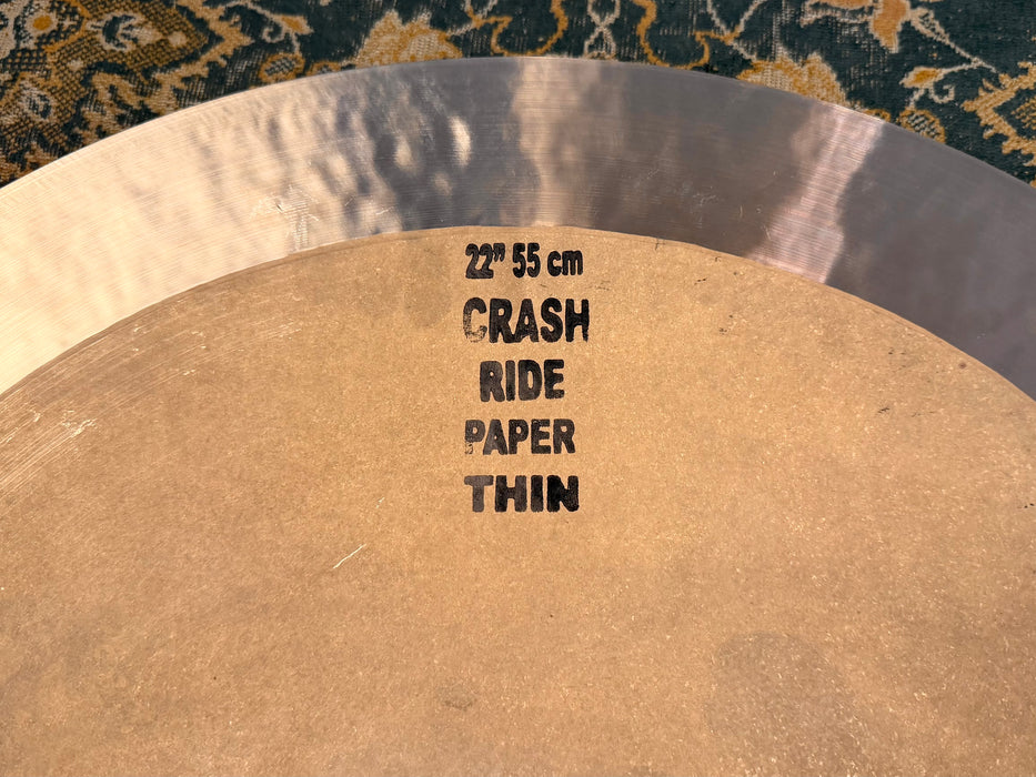 ULTRA THIN MASTERWORK 22” PAPER THIN Crash Ride ONLY 1558 g Absolutely Incredible!! Thalles