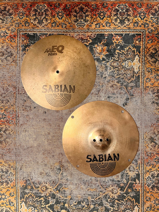 RARE Sabian EQ Hihats 14” FLAT TOP 1320 1374 g HH AA VERY TIGHT Focused + Shimmer