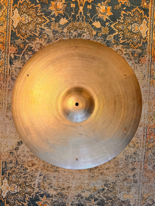 Vintage Zildjian 1950s RARE 21" Ride Sizzle ALL 6 ORIGINAL RIVETS! Semi-Dry Attack GLOWING WARM! 2618 g