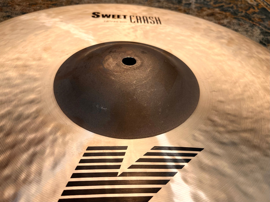 Zildjian K SWEET CRASH 18” ONLY 1262 g PERFECT! Clean! Dark! DON’T Pay $420 For A Guess! Listen!