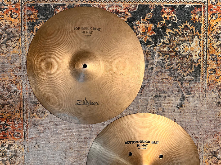 Rare Vintage ZILDJIAN 15” QUICK BEAT Hihats 1432 1728 g FAMOUS STUDIO GEMS! WHY Pay $480 For 14s