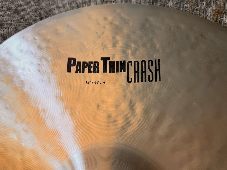 Zildjian K PAPER THIN CRASH 19” IMMACULATE Shape! Amazing Light w/SHIMMER Only 1274 g!