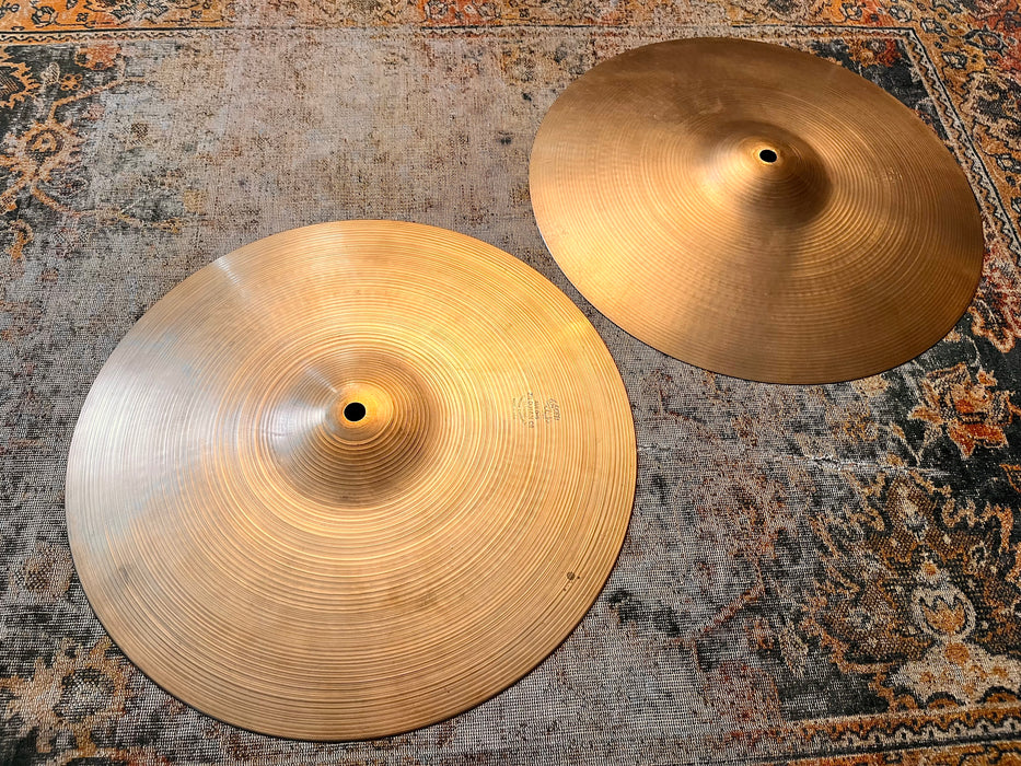 Vintage Zildjian 1960s New Beat 14” Hihats 912 1284 g LIGHT! AMAZING Tone! EARLY NEW BEATS