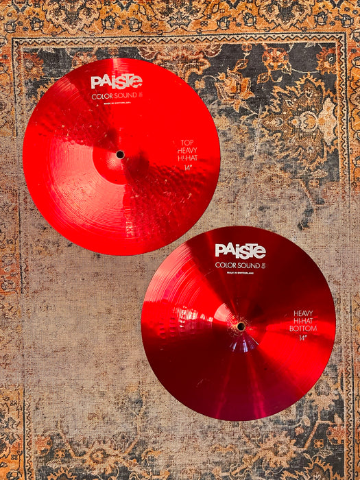 Original Paiste RED COLORSOUND 5 Heavy Hihats 14” 948 1052 g Sound Amazing! Crisp Clean Tone