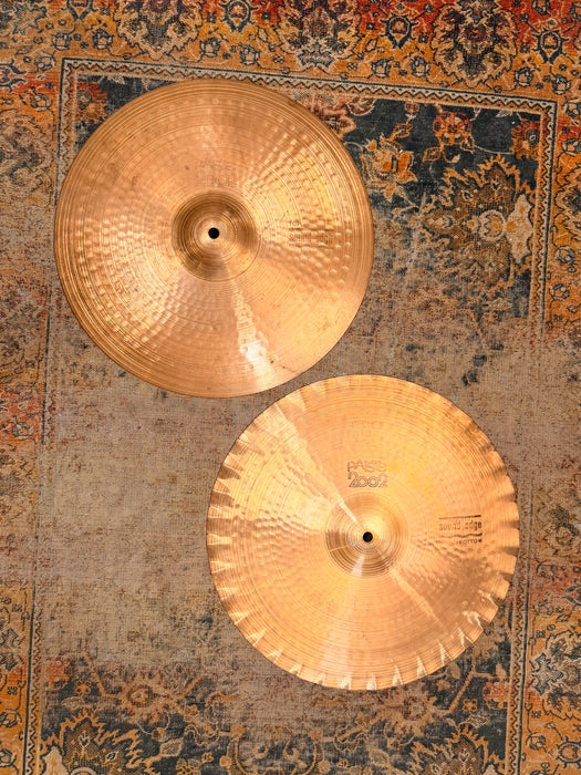 Vintage 1974 EARLY Paiste 2002 BLACK LABEL 15" SOUND EDGE Hihats! BONHAM! THE REAL DEAL! 1139 1024 g ICONIC!