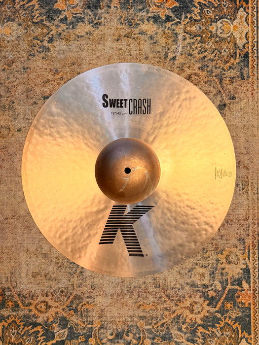 Zildjian K SWEET CRASH 18” A THIN ONE at 1280 g Glorious! CLEAN! DON’T Pay $420 For A Guess! Listen!