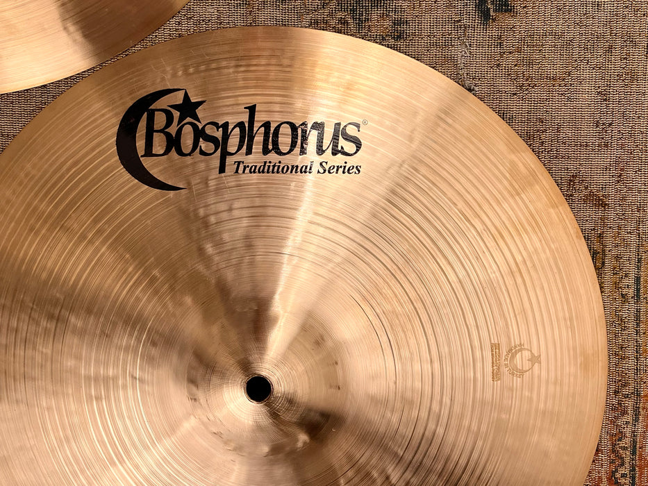 Rare Bosphorus Traditional 15” DARK Hihats 1028 1210 g Warm Golden Complex! MINT