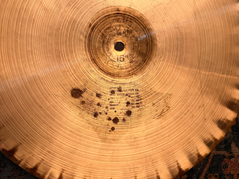 Vintage Paiste 2002 BLACK LABEL 15" SOUND EDGE Hihats! BONHAM! THE REAL DEAL! 1150 1232 g ICONIC!