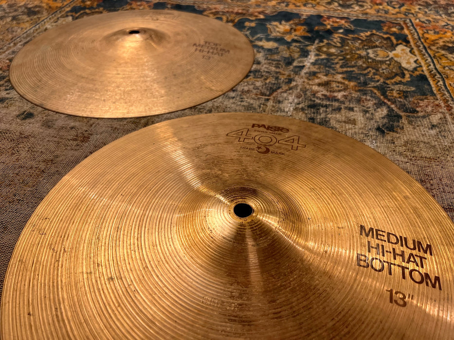 RARE VINTAGE Paiste 13” 404 ULTRA PAPER THIN Hihats 517 640 g YES 13s”!!