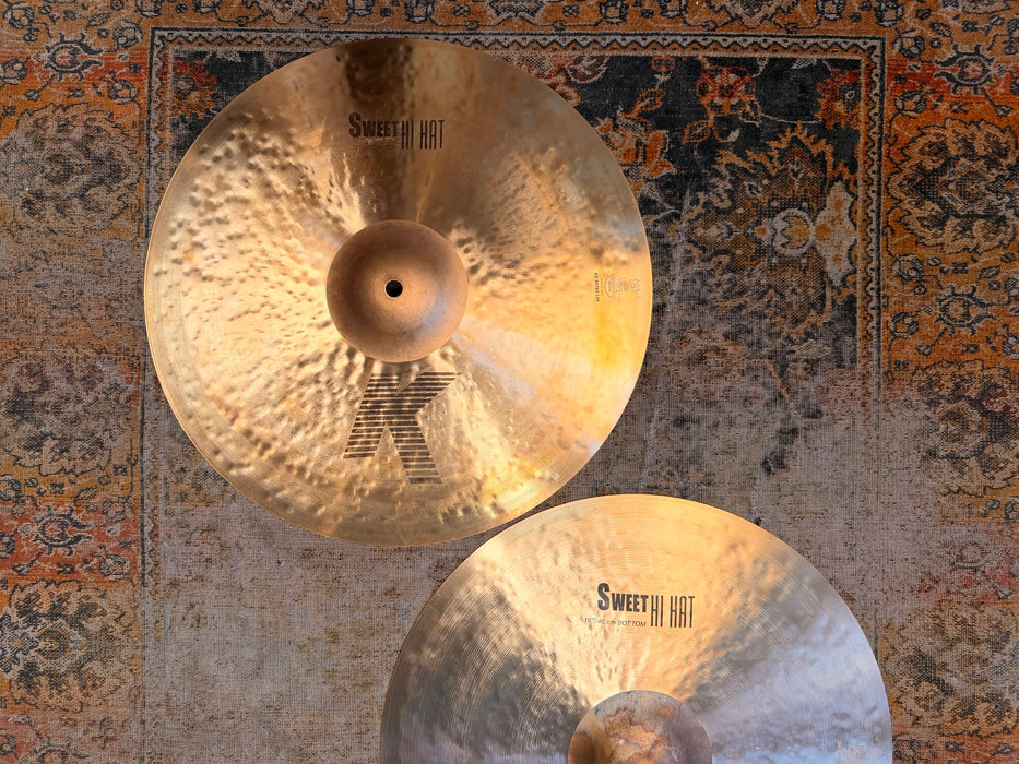 Zildjian K SWEET 16” Hihats HUGE 1234 1930 g AMAZING Shape! MASSIVE DARK HATS! Discontinued?  Don’t Pay $700
