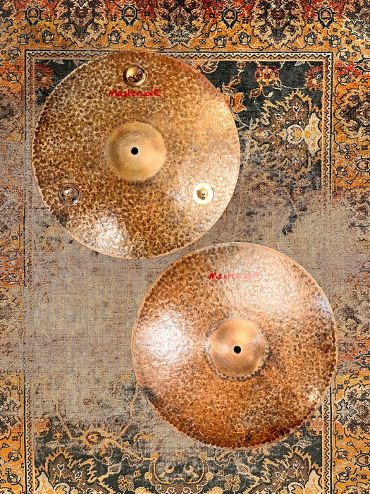 DARK DRY MASTERWORK 16” PAPERTHIN Hihats w JINGLES 997 1082 g Unlathed TURK!