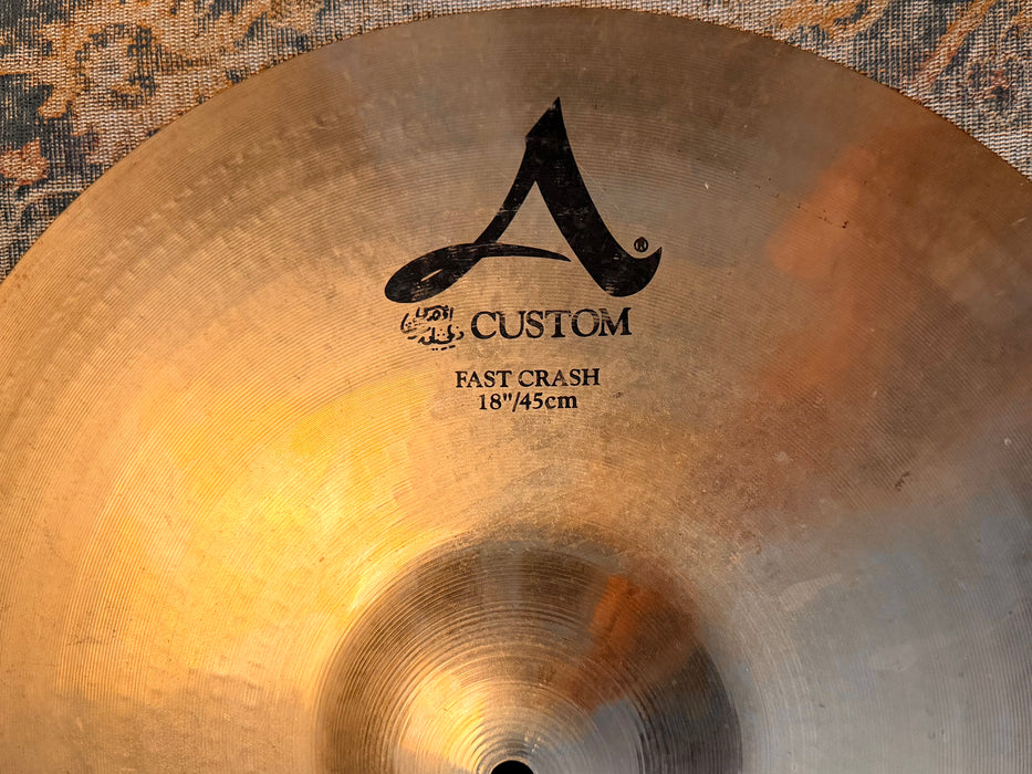 Zildjian A Custom Fast Crash 18” Only 1296 g Amazing Sounding One! Dark Super Responsive!