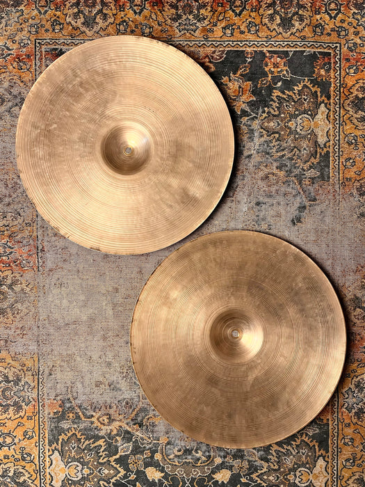 HUGE SUPER DARK 16” 1950s Vintage ZILDJIAN Hihats 1166 1062 g MASSIVE Glorious Truly FAT HATS