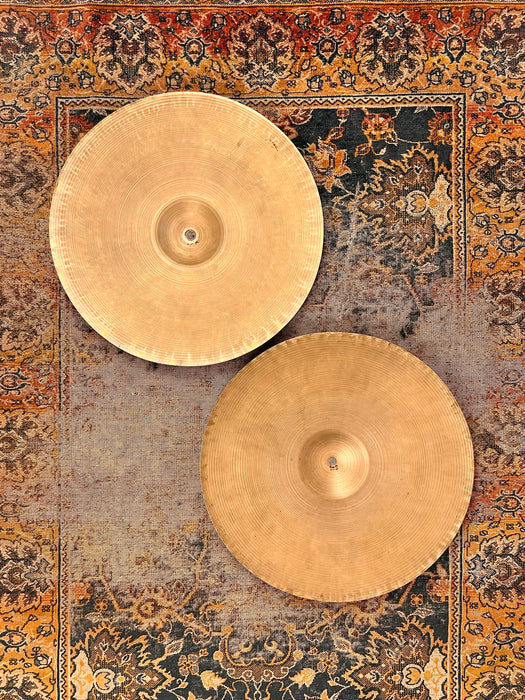 Ultra THIN RARE 1940s Vintage Zildjian Trans Stamp 15” Hihats 879 910 g PAPER THIN Golden Era! WHIPSY!