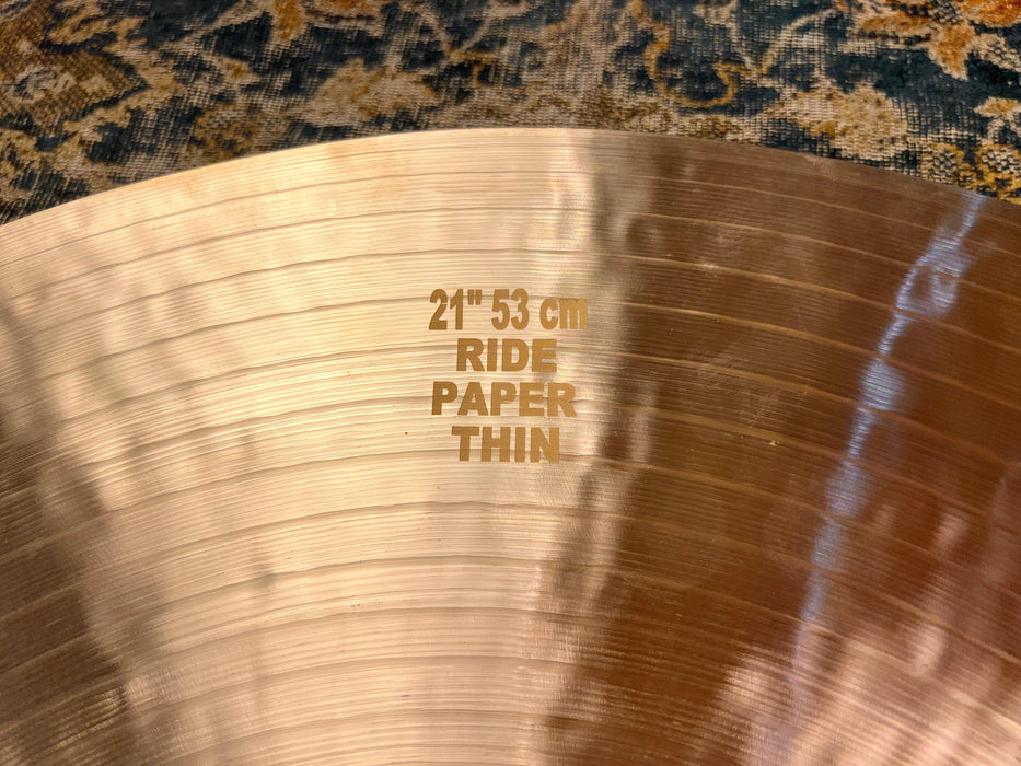 Semi-DRY COMPLEX 1/2 Lathe Masterwork PAPER THIN 21” Crash Ride 1968 g Brushed