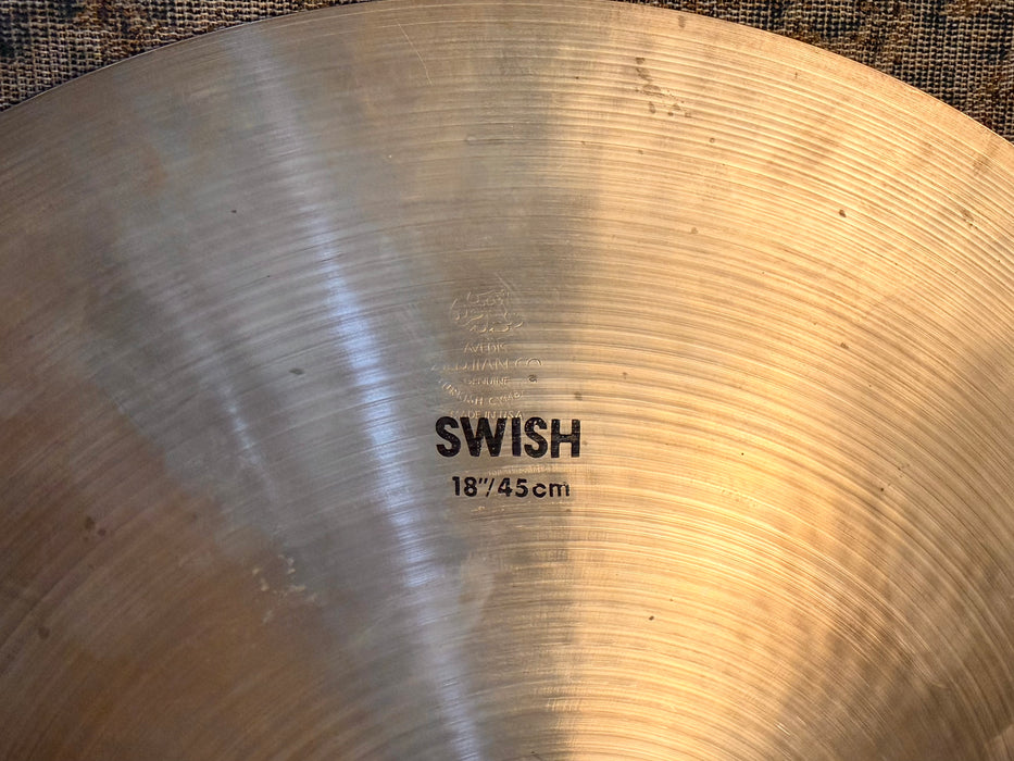 Rare Vintage Zildjian FACTORY SWISH China 18” Unique Exotic Mellow Tone 1306 g CLEAN