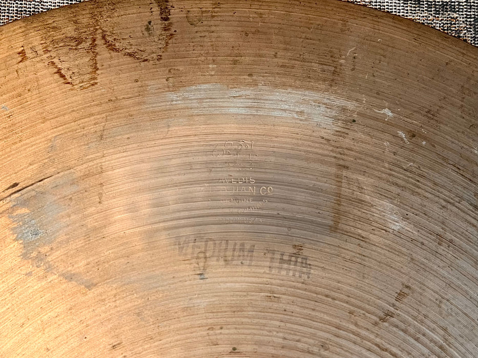 Semi-Dark 1960s Vintage Zildjian Factory Stamped MEDIUM THIN 18” Crash 1436 g