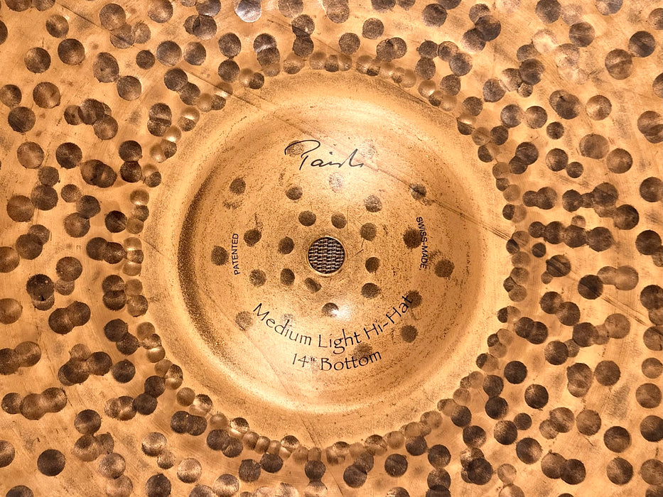 28 YR 1st ED Paiste Etched Logo Traditional Medium Light Hihats 14” 898 1190 g GOLDEN GLORIOUS! Rare