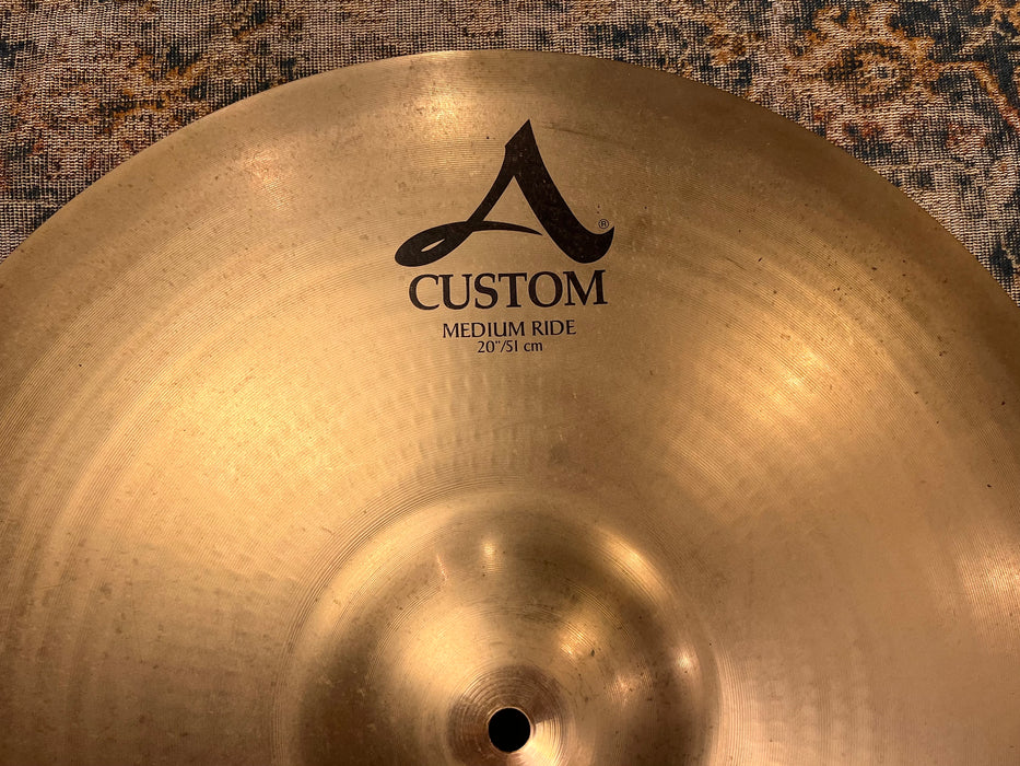 BRILLIANT SHIMMERING Zildjian A CUSTOM 20" MEDIUM Ride 2408 g Don’t Pay $390!!