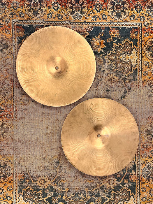 1960s Vintage Zildjian 14” Hihats PAPER THIN 810 834 g CLEAN! Light Complex! RINGO! Hand Hammered!