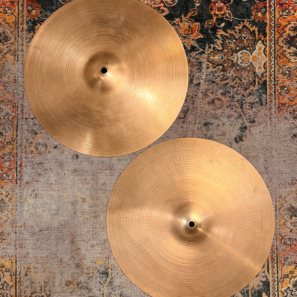 1960s Vintage Zildjian 15” EARLY New Beat Hi Hats THIN & LIGHT