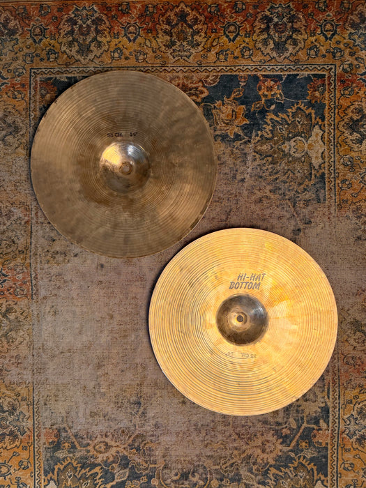 RARE Early Sabian HH HAND HAMMERED Hihats 14” 970 1270 g CANADIAN K Vibe! BRILLIANT ULTRA DARK CRISP!