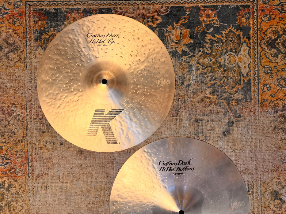 Zildjian K CUSTOM DARK 14” Hihats CLEAN DARK CRISP TONE! 1042 1240 g Versatile! Don’t pay $630!!