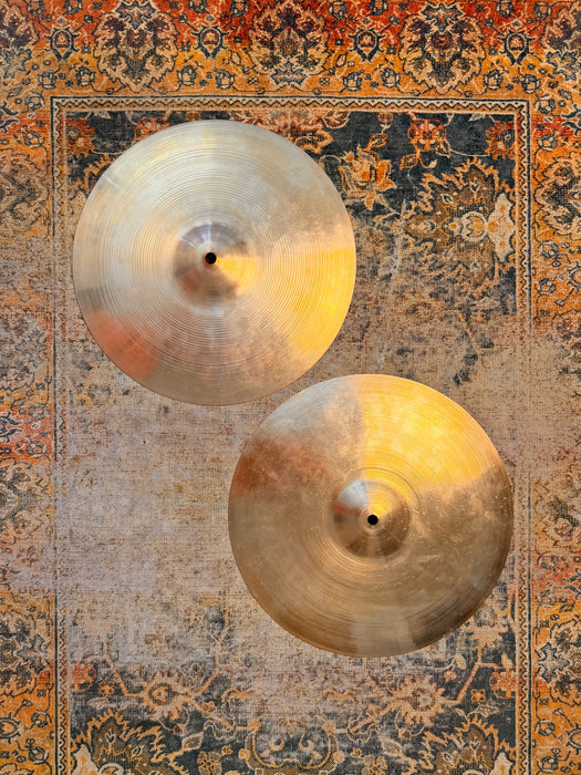 1960s Vintage Zildjian 14” Hihats PAPER THIN 758 881 g AMAZING PAIR! Light Complex Hand Hammered
