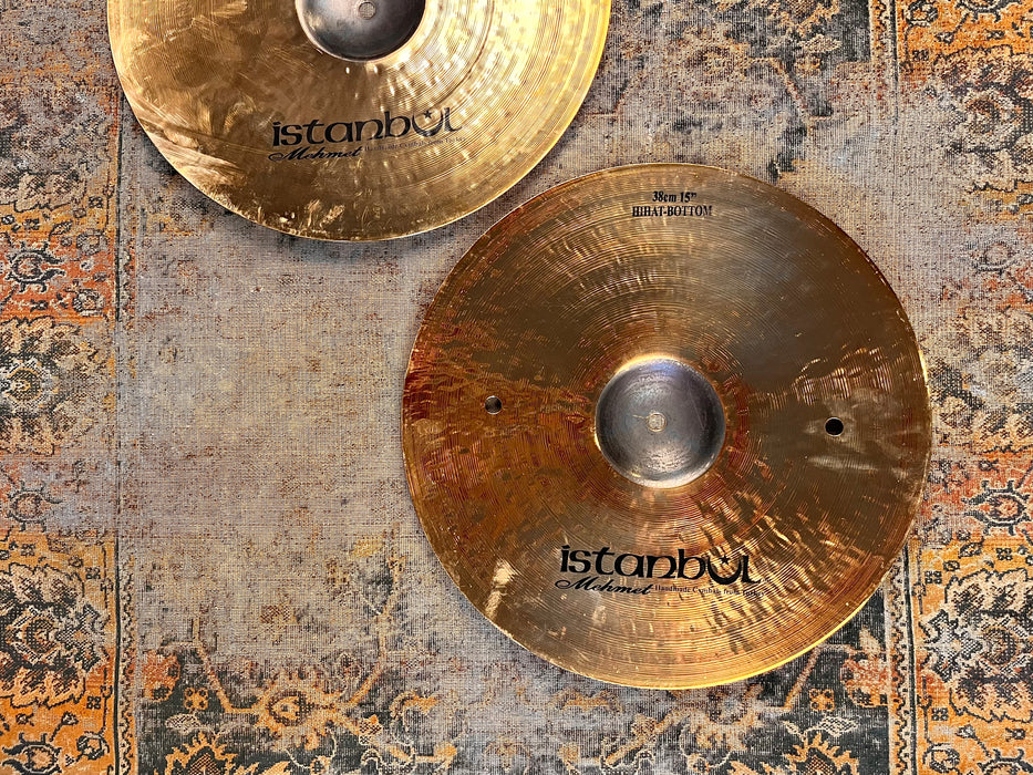 HAND HAMMERED ISTANBUL Mehmet 15" BLACK BELL Hihats 1287 1526 g Brilliant Shimmering! HUGE