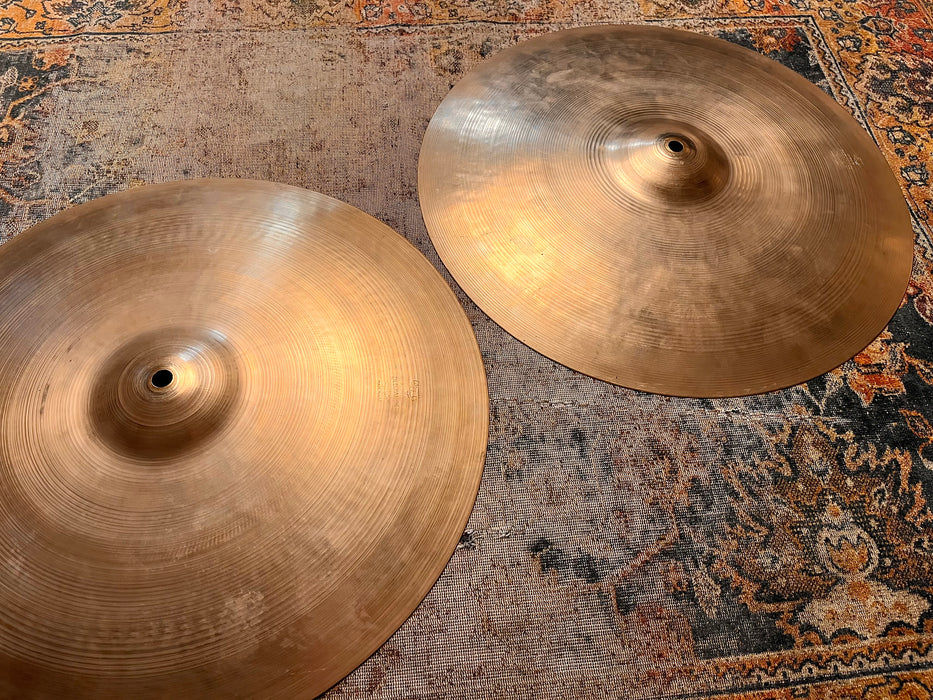 HUGE SUPER DARK 16” 1950s Vintage ZILDJIAN Hihats 1166 1062 g MASSIVE Glorious Truly FAT HATS