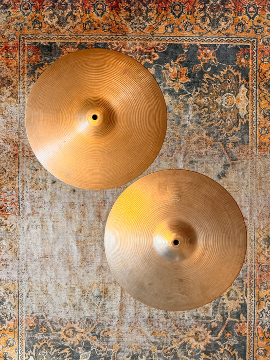 Vintage Zildjian 1960s New Beat Hihats 14” Only 825 1276 g Light SMOOTH Tone! EARLY NEW BEATS