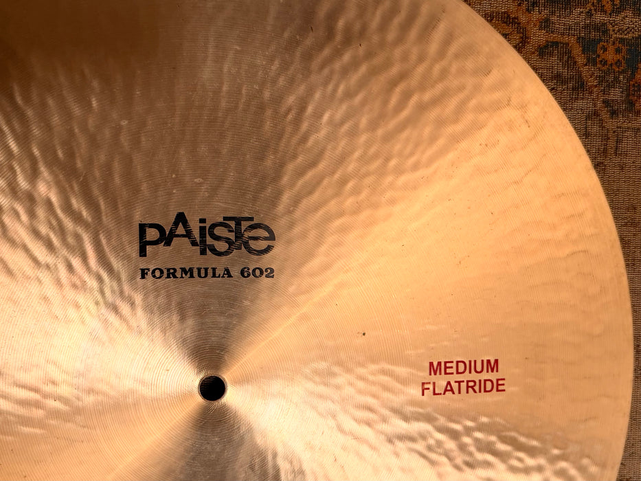 PAISTE 602 Medium Flat Ride 20" GLASSY Mellow Tone! CLEAN! ULTRA SMOOTH! 2282 g Don’t Pay $760!