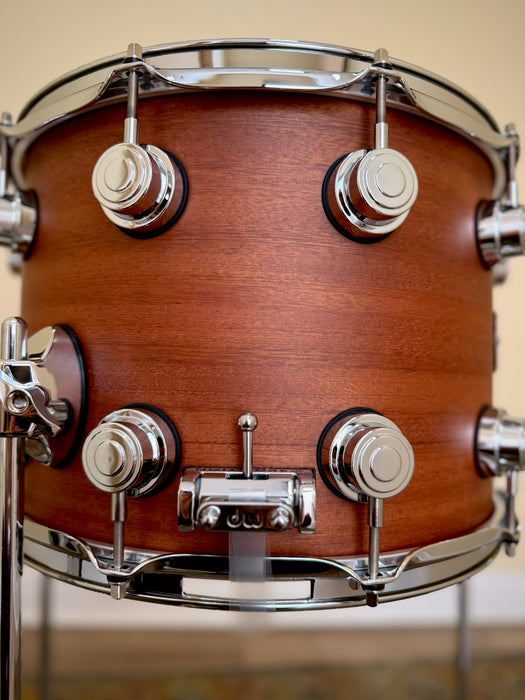 Custom DW Collector's Series BALLAD SNARE EXOTIC CHERRY SPRUCE  10” X 14” Mahogany Finish w/ Beato Case MINT
